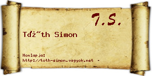 Tóth Simon névjegykártya