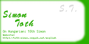 simon toth business card