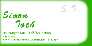 simon toth business card